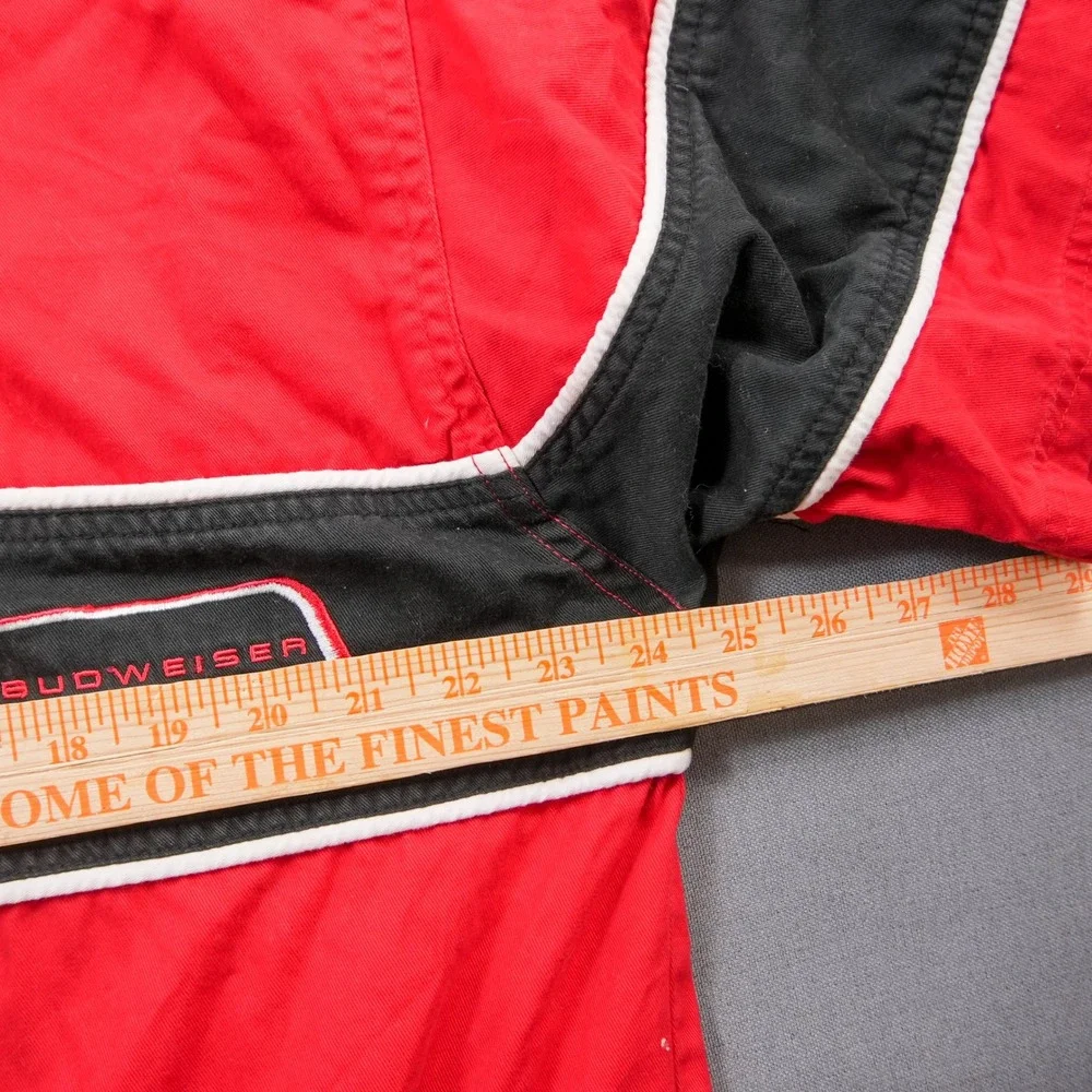 Retro Dale Jr Budweiser Pit Crew Racing Shirt XL Red Button Up Winners Circle - Picture 5 of 11